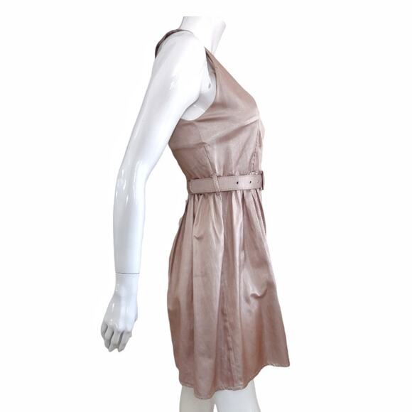 YA Juniors Metallic Champagne Party Dress Size M Simple A-line Basic Prom - Picture 6 of 11
